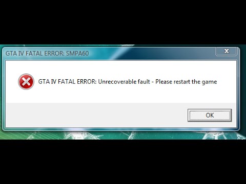gta 5 unrecoverable fault fix